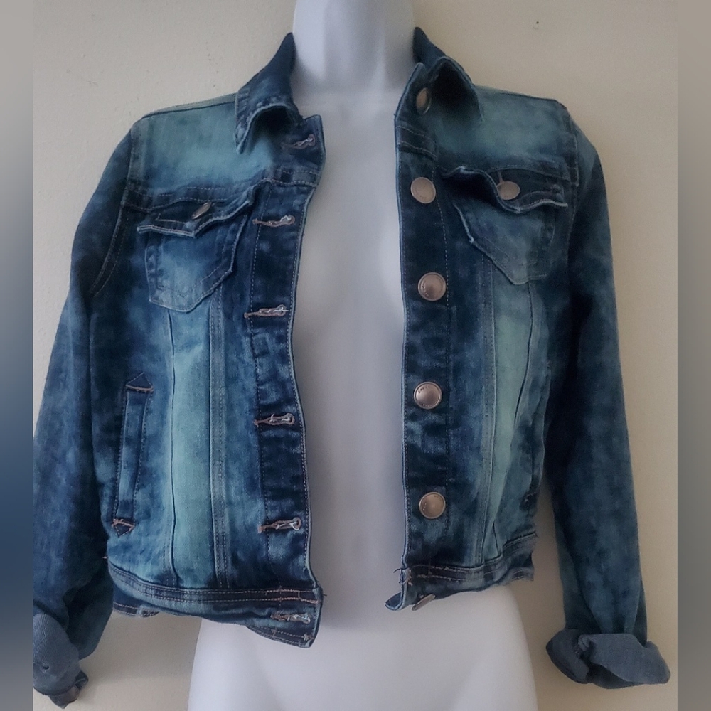 JOU JOU Women's Denim Jacket Marble Wash M